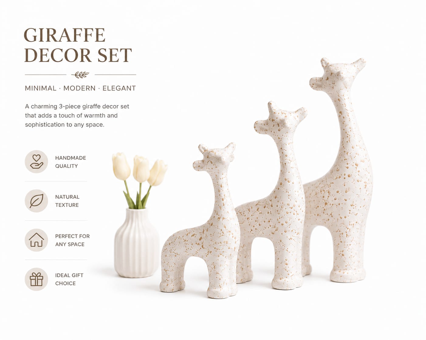 Modern Giraffe Decor Set (3 Pcs)
