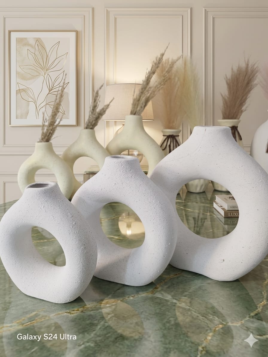 Chic 3-Piece Donut Set – white