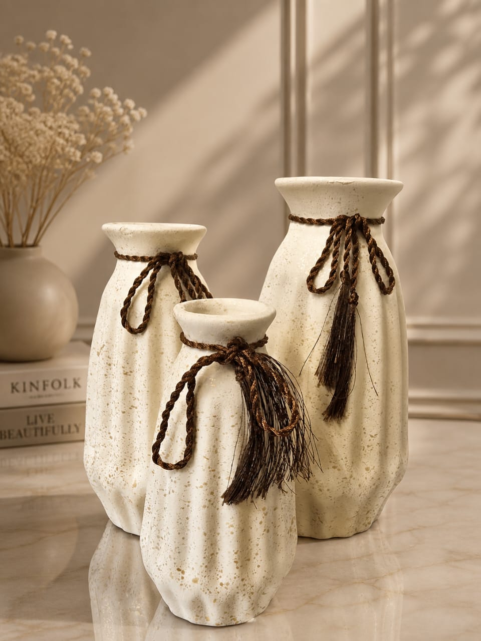 Princess Vase Set – Beige Trio