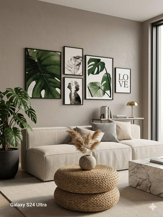 wall art set consisting of five elegant pieces