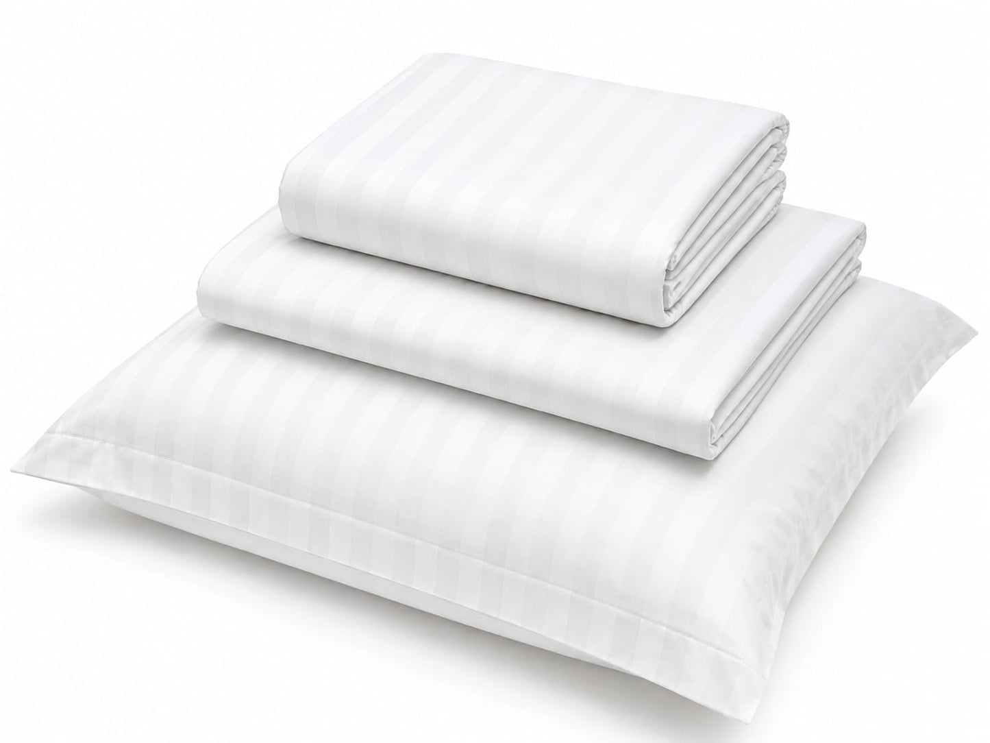 100% Cotton Stripe Fitted Bed Sheet Set – Light Blue | 4 Pcs