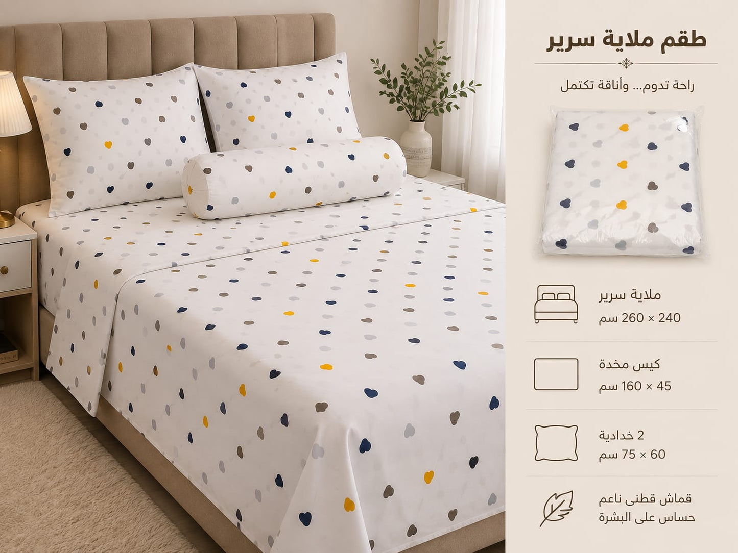 Print Bed Sheet Set – 4 Pieces