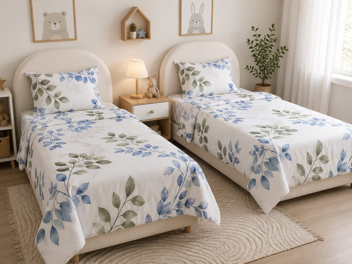Floral Sky Kids Bedding Set – 6 Pieces | Soft Cotton