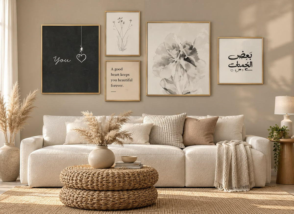 wall art set consisting of five elegant pieces - model 01