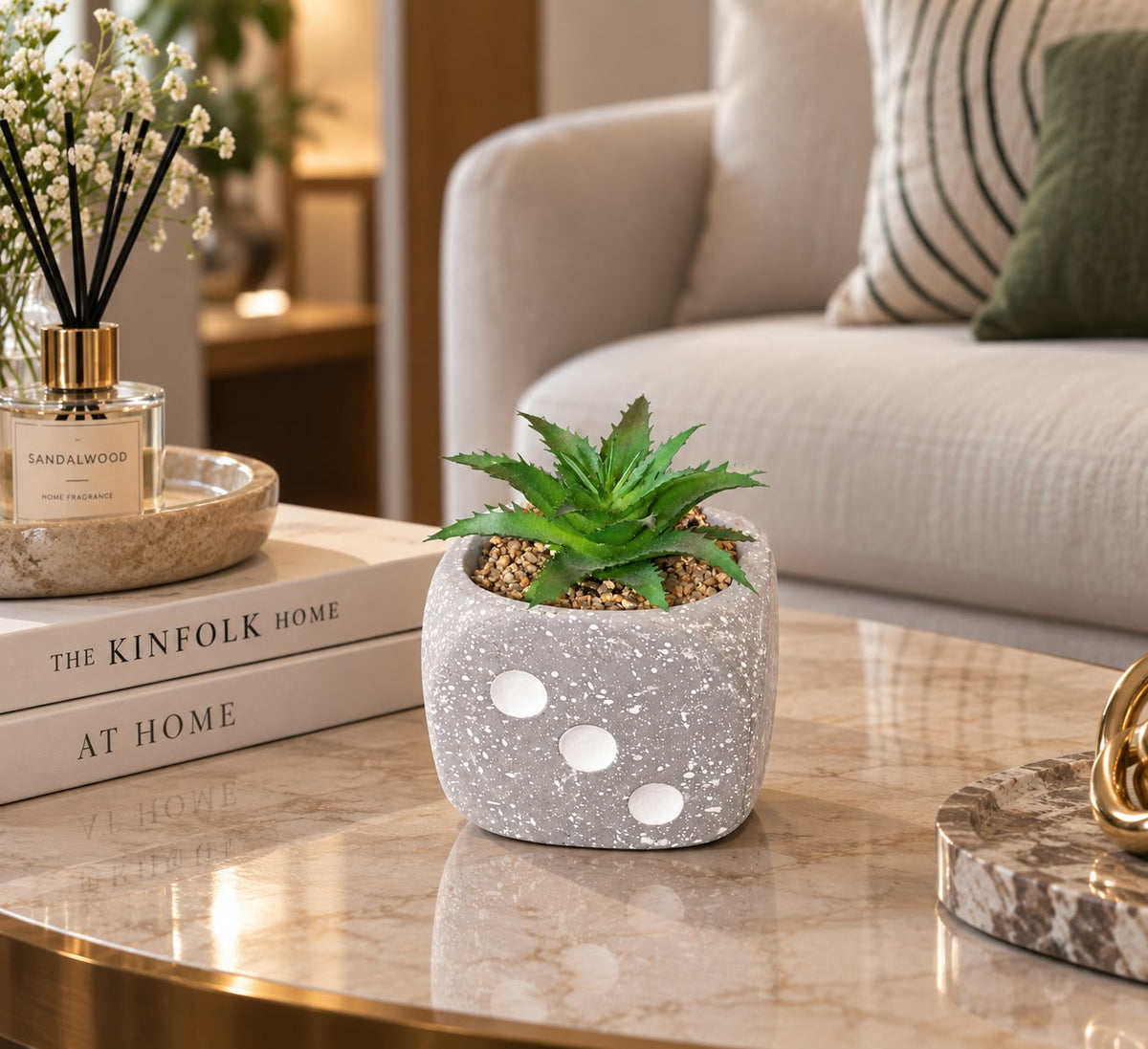 Charcoal Dice Succulent Planter