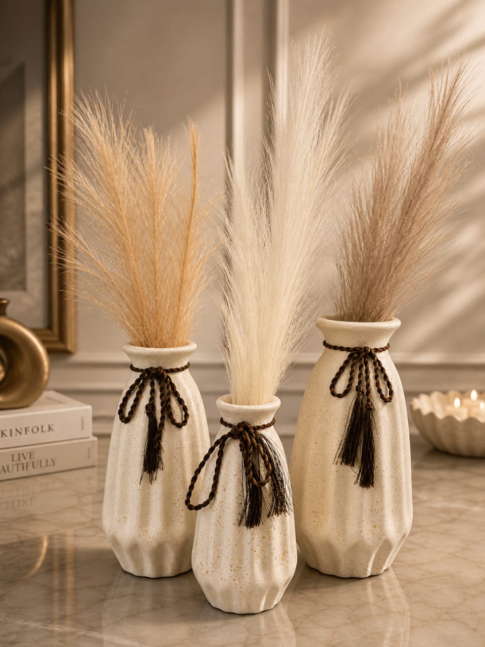 Princess Vase Set – Beige Trio