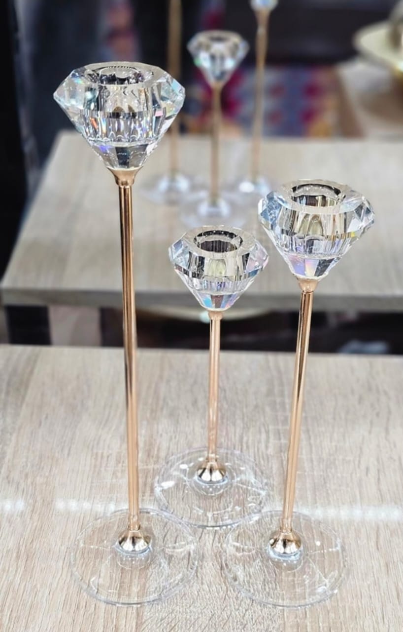 Crystal Candle Holder Set