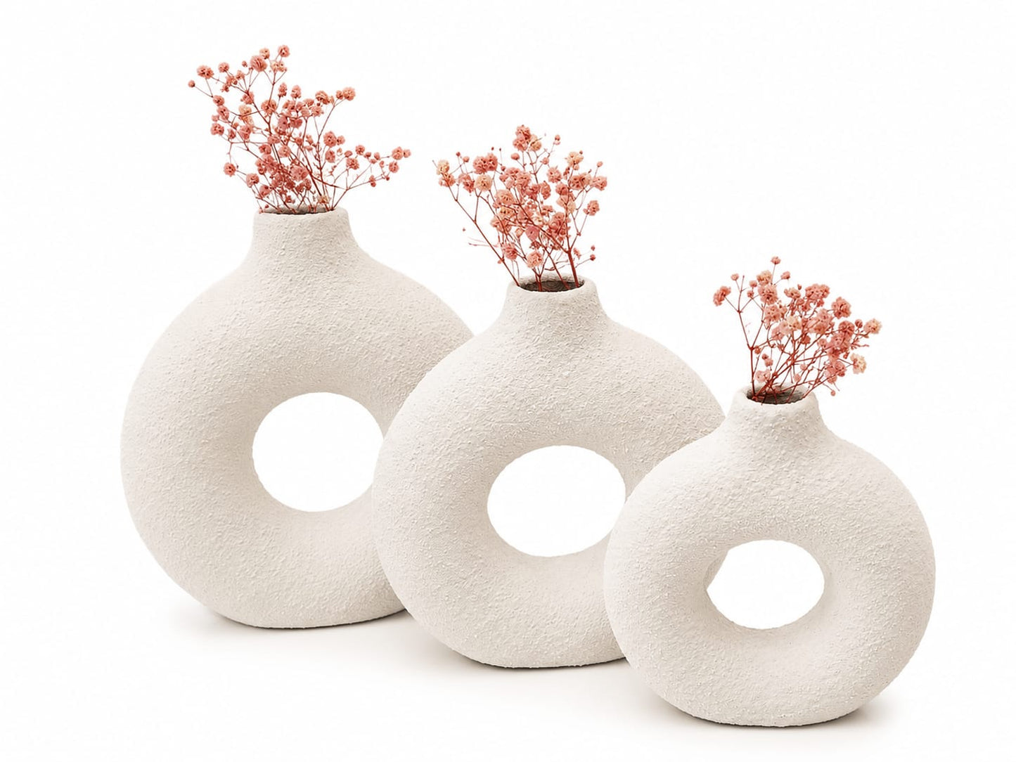 Jumbo Modern Donut Vase Set (3 Pcs)