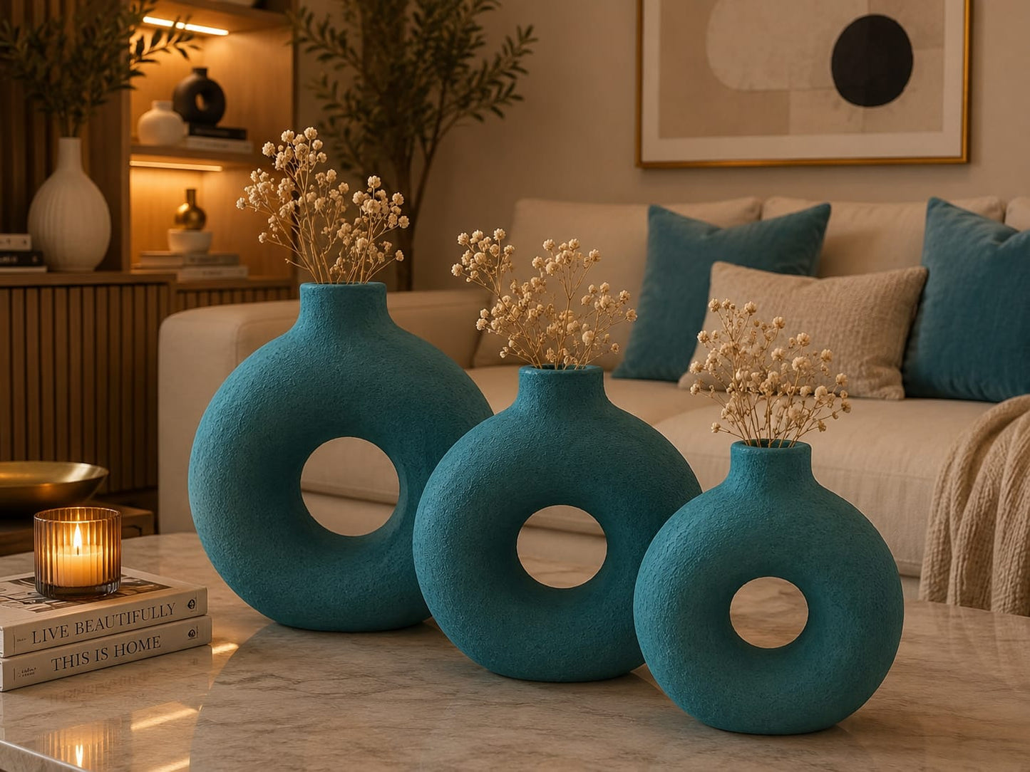 Jumbo Modern Donut Vase Set (3 Pcs)