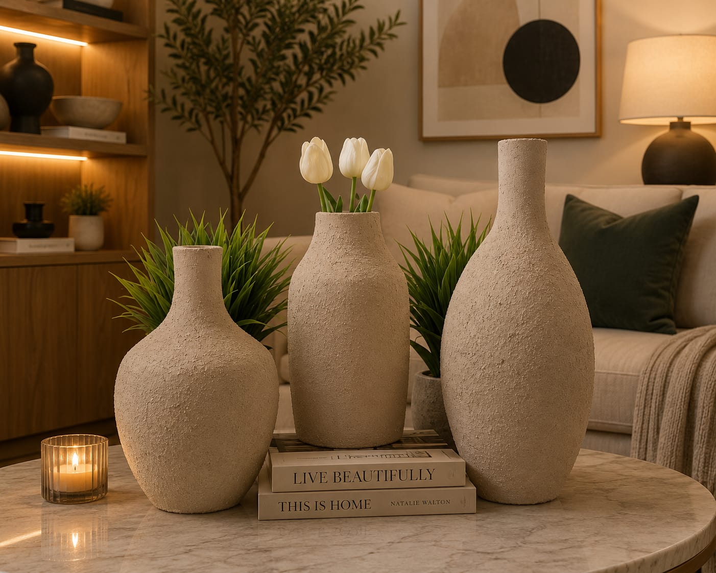 Modern Textured Vase Set (3 Pcs)
