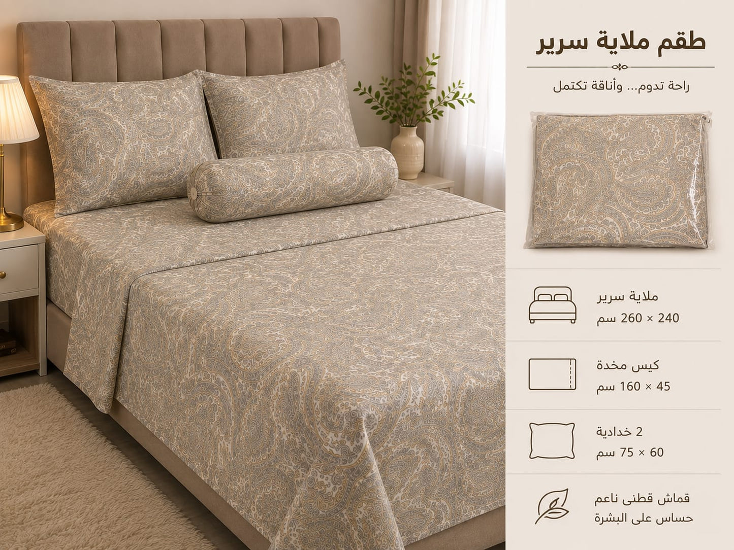 Print Bed Sheet Set – 4 Pieces