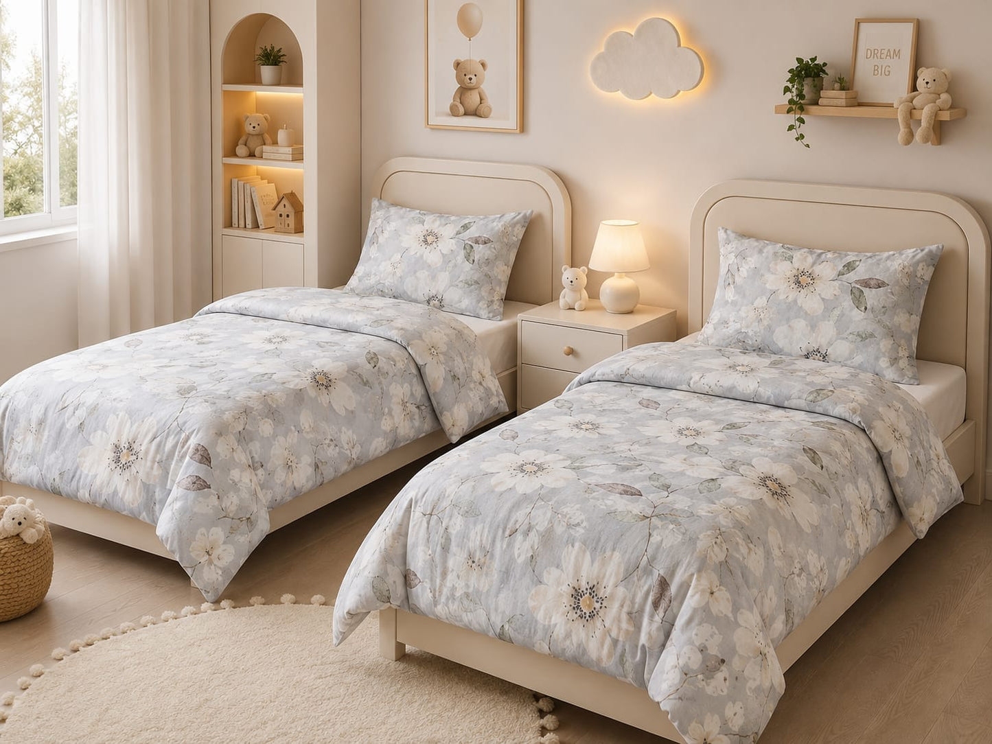 Floral Sky Kids Bedding Set – 6 Pieces | Soft Cotton