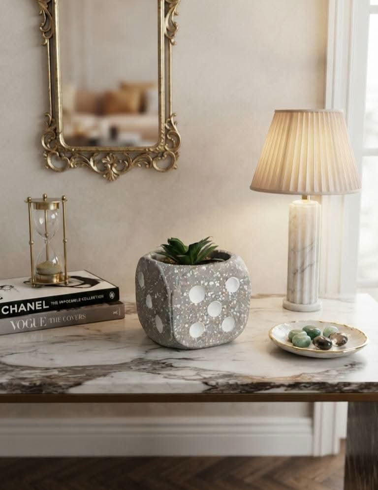 Charcoal Dice Succulent Planter