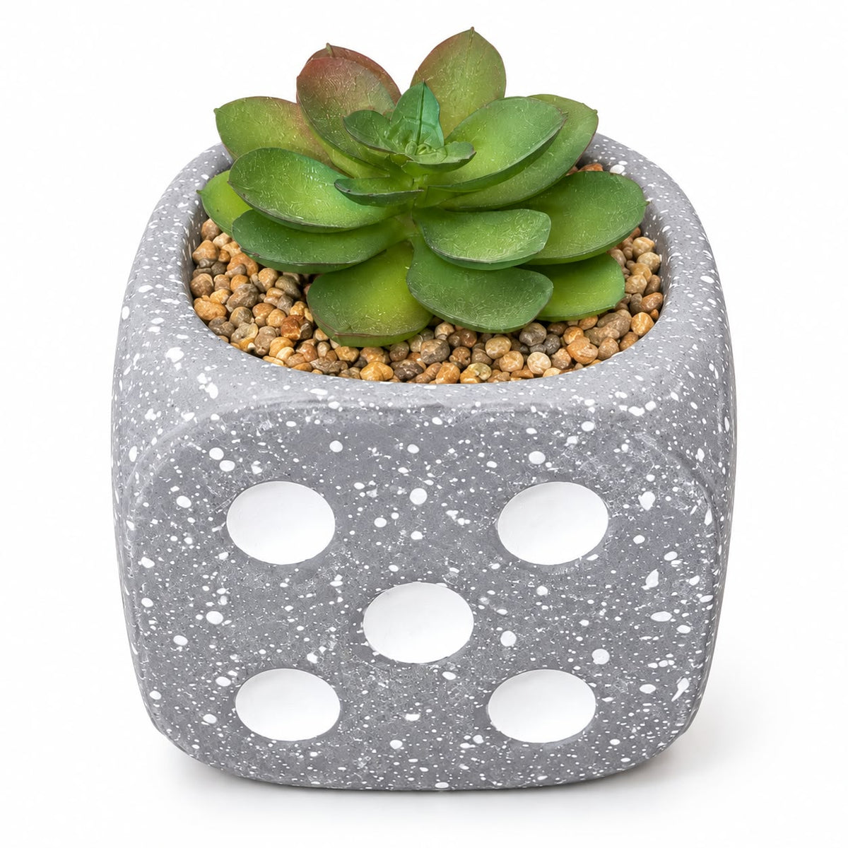 Charcoal Dice Succulent Planter