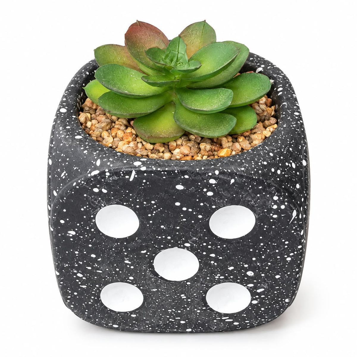 Charcoal Dice Succulent Planter