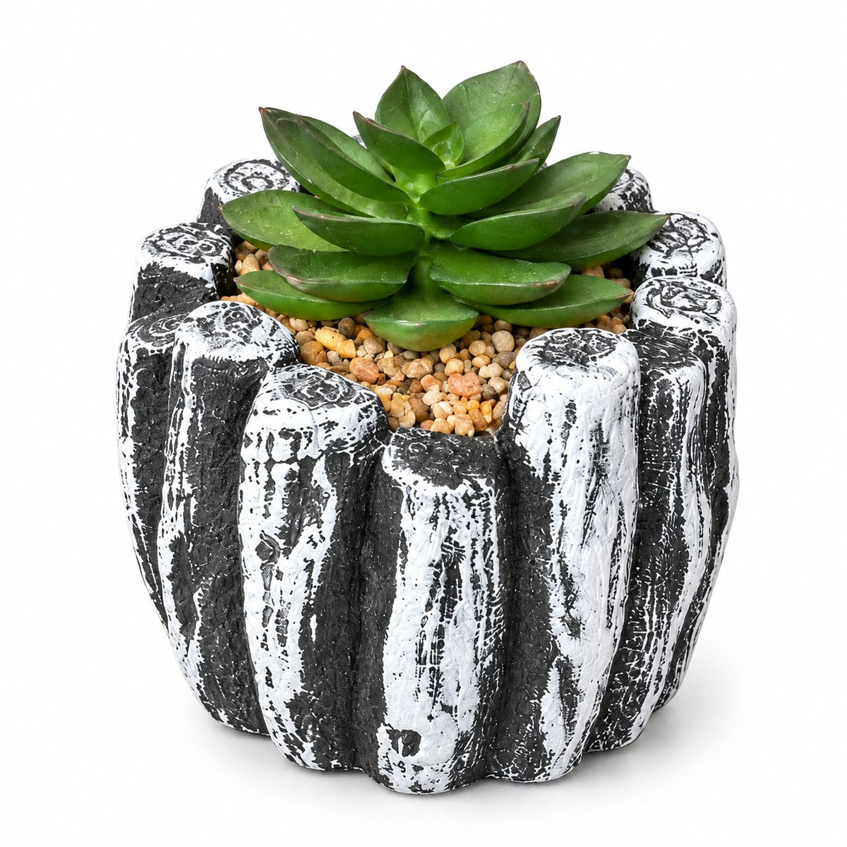 Rustic Ribbed Succulent Planter