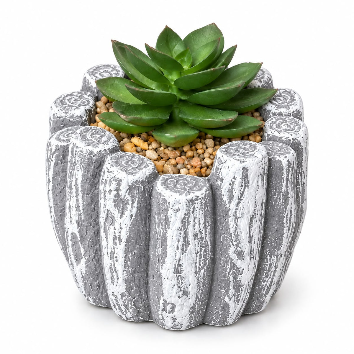 Rustic Ribbed Succulent Planter
